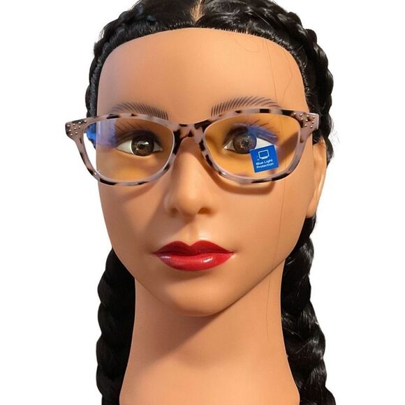 2 Pack Of Blue Light Glasses w/ Black Geo Print Soft Cases, Animal Print,  +0.00 - Picture 6 of 10